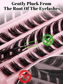 Asiteo Asiteo 120 件猫眼狐狸眼单根睫毛，DIY 分段睫毛延长，单簇睫毛 3D 浓密，对角流动簇蓬松，可重复使用假睫毛睫毛簇，睫毛簇，单根睫毛，睫毛，假睫毛