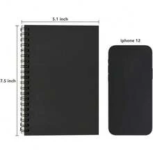 Blank Spiral Notebook, 1-Pack, Soft Cover, Sketch Book, 100 Pages / 50 Sheets, 7.5 Inch X 5.1 Inch (Black) - Default - View 3