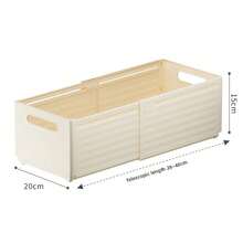 1 pieza Caja organizadora plegable y retráctil para el hogar/cocina, contenedor de almacenamiento de estilo cajón expandible para despensa, dormitorio, armario, aperitivos y artículos varios - Blanco - Ver 9