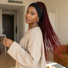 Women's Headband Wig African Dreadlocks Ponytail Synthetic Full Cap Wigs For Daily Wear - Multicolor - View 2