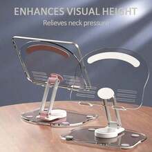 360 Degree Rotating Mobile Tablet Stand, Adjustable Tablet Holder-Adjustable Foldable Desktop Table Holder Base,Multi-Angle, Non-Slip Silicone Base,Portable Stand Desk(Pink) Compatible With, Android Phone, Birthday, Family, Friends Phone Holder Phone Stand Phone Accessories - 白色 - 查看 2