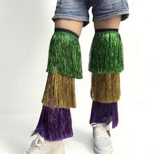 Awevudst 1 Pair Women Fringe Boots Cover Boot Sleeves Costume St Patrick'S Day Boot Cuffs Metallic Tassel Leg Warmers For Party Clubwear Home  Gras - 綠色 - 查看 3