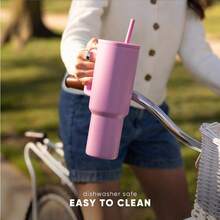 SLAWDisney 40 Oz Tumbler With Handle And Straw Lid Insulated Reusable Stainless Steel Water Bottle Travel Mug Gifts For Women Men Him Her Trek Collection 40oz Minnie Mouse Love - DisneyMinnieMouseLove - Xem 4