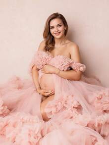 Zipper  Appliques  Split Thigh - Watermelon Pink - View 2