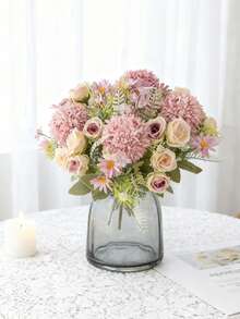 1pc 10.62 Inch Romantic Artificial Ball Chrysanthemum Rose Faux Plant Plastic Centerpiece Bridal Bouquet, Suitable For Spring/Autumn Wedding Vase Arrangement, Can Be Used For Mother's Day/Father's Day/Holiday Birthday/Party Decoration/Wedding/Room/Home/Kitchen/Bedroom/Living Room/Dining Table Decoration/Bridal Bouquet/Outdoor Garden Decoration, Autumn Decoration, Birthday Party Decoration Material, New Year Gift, Valentine's Day Gift - Purple - View 6