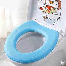 Đệm ngồi bồn cầu bằng xốp chống thấm nước mềm mại và thoải mái - Có keo dán, vỏ bọc phòng tắm có thể giặt được, nhiều màu sắc - Màu xanh nhạt - Xem 5