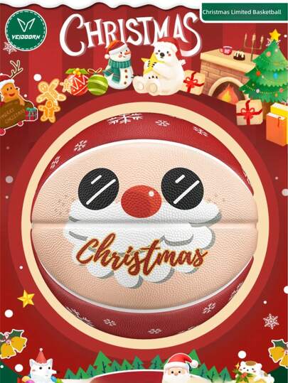 veidoorn 1 Pc Christmas Collection Size 7 Standard Rubber Santa Claus Graphic Design Basketball ,High-Quality Wearresistant Material, Basketball Accessories, For Indoor And Outdoor Training, Fashionable And Unique Training Basketball,Best Holiday Gift For Boyfriend&Girlfriend