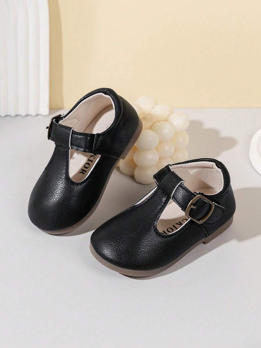 New Soft Bottom Casual Fashion Princess Flat Shoes For Infants - Black - View 1