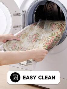 DAJIANG 1pc - Vintage Floral Doormat, Multi-Color European Floral Pattern, Kitchen Hallway Carpet, Wool-Like Material, Suitable For Bathroom, Kitchen, Outdoor, Indoor, Hallway, Bedroom, Living Room, Bedside, Machine Washable, Easy To Clean, Non-Slip Bottom, Suitable For Bedroom Winter Decor, Valentine's Day Holiday Decor, Bedroom Holiday Decor, Bathroom Accessories, Room Decor Set - Multicolor - View 6