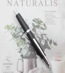 JINHAO 10 Press Fountain Pen, Retractable Metal Pen With Ink Converter (F Nib 0.5mm, Wavy Texture Matte Black) - ColorY - 查看 8