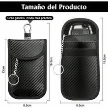 2 Pack Bolsa Faraday para Llaves de Coche, Funda de Fibra de Carbono Protección Antirrobo Estuche, Bolsa Bloqueo Señal RFID/NFC/WiFi, Funda para Llaves de Coche Impermeable |   12,5 * 8,5 - 1 - Ver 4