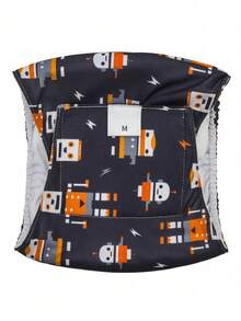 1件卡通印花可水洗可重复使用男狗尿布腹带 - 彩色 - 查看 40