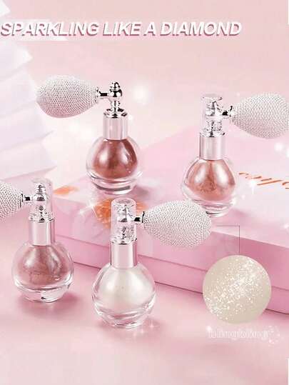 Highlighter Powder Spray Bottle, Upgraded Multi-Function Powder Spray Bottle, Retro Spray Bottle, Refillable Glitter Powder Spray Glass Bottle, Suitable For Travel And Home Decor (Empty Bottle Without Powder), Travel Essentials, School Supplies, Holiday Camping, Holiday Necessities, Mini Perfume Bottle For Women And Men