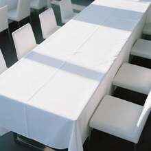 1pc White Tablecloth, Dining Table Cloth, Celebration Tablecloth, Party Tablecloth, Solid Color Banquet Wedding Tablecloth, Living Room Tablecloth, Ceremonial Tablecloth - White - View 1
