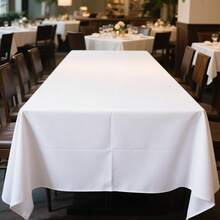 1pc White Tablecloth, Dining Table Cloth, Celebration Tablecloth, Party Tablecloth, Solid Color Banquet Wedding Tablecloth, Living Room Tablecloth, Ceremonial Tablecloth - White - View 2