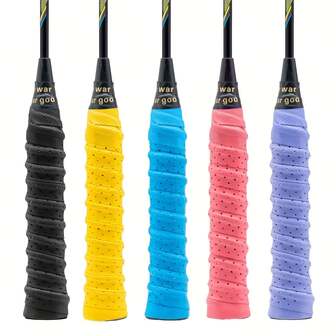 5pcs/Set Super Absorbent Anti-Slip Racket Grip Tape, Suitable For Tennis, Badminton And Pickleball - Enhance Your Grip And Control On The Court