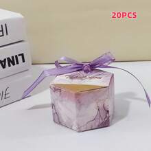 20/50/100 hộp giấy hình lục giác họa tiết vân đá cẩm thạch "Cảm ơn", hộp quà tặng nơ màu hồng/xanh dương/tím, hộp quà tặng tiệc màu hồng, hộp quà tặng màu tím, quà cưới, hộp quà tặng tiệc tùng, túi quà cảm ơn, đồ trang trí sinh nhật tự làm, quà tặng ngày Valentine, quà cưới, quà đính hôn, quà tặng tiệc cô dâu, quà sinh nhật, quà tặng tiệc mừng em bé. - Nhiều màu - Xem 43