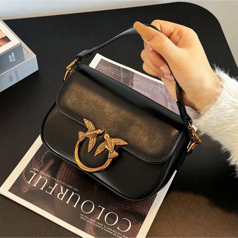 PK-Swallow Bag: Fashionable And Versatile One-Shoulder Crossbody Bag, Small Square Bag, Women's Bag, Lightweight Hip Bag With Multiple Compartments, Adjustable Belt And Zippered Pocket - 19*7*13CM - 查看 1