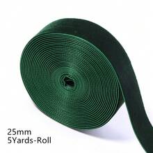 6-38mm 1捲深綠色單面天鵝絨緞帶，聖誕緞帶，珠寶展示包裝，花禮包裝，蝴蝶結，DIY派對裝飾 - 深綠色 - 查看 10
