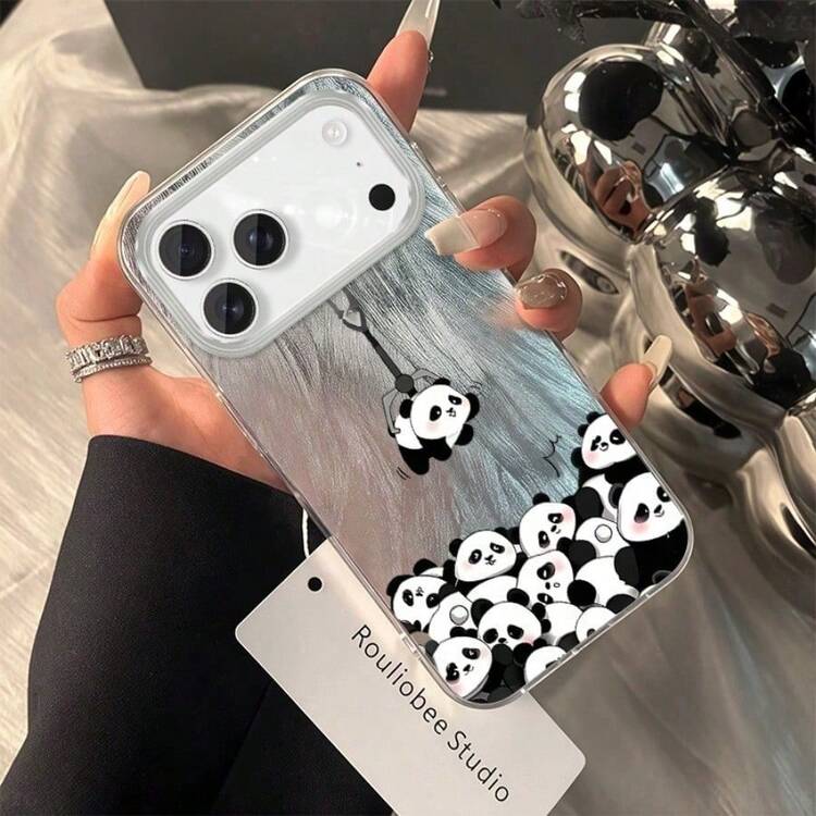 Suitable for  17 ProMax phone case air/16 cartoon Plus painted E protective 15 anti fall 14 all inclusive 13 creative 12  new models - Plateado - Añade 11