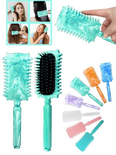 2026 New Floral Print Edition 2-In-1 Cleaning & Styling Curl Defining Brush - For Shaping & Defining Curls On Wet Hair, For Women & Men, Valentine's Day Gift