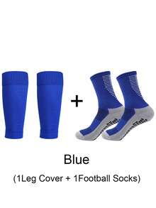 一套青少年足球护腿套+袜套，中筒防滑运动护腿套，采用涤纶针织面料，适合12岁及以上男孩女孩穿着。 - 彩色 - 查看 12