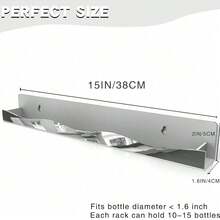 Estante de acrílico plateado para esmalte de uñas, estante de pared de 15 pulgadas para esmalte de uñas, estante de almacenamiento y exhibición para gafas de sol, aceites esenciales - Espejo plateado - Ver 2