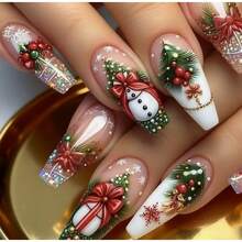 24pcs/Set Y2K Aesthetic Blood-Red Crystal Cat Eye Press On Nails Long Almond Red Cat Eye Acrylic False Nails,Contain 1pc Jelly Glue And 1pc Nail File,Suitable For Woman & Girl Daily Wear Rave Party Use Nail Supplies - Multicolor - View 2