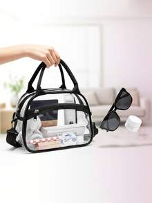 Transparent Handbag With Adjustable Shoulder Straps,  Unisex, Made Of Thick And Transparent PVC Material, Durable And Reliable Handbag. - Multicolor - View 7