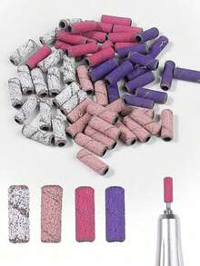 5pcs/Set Nail Grinding Bands Kit, Includes 80/120/150/180/240 Grit Nail Grinding Bands, Nail Drill Bits, Drill Shanks & Portable Storage Box, Suitable For Acrylic Nails, Manicure, Pedicure And Other Nail Art, Ideal For Back To School Season - Multicolor - View 3