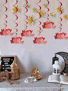 1 Conjunto Faixa de Feliz Aniversário Vermelha, Faixa de Feliz Aniversário com Glitter e Guirlanda Decorativa, Decorações de Festa, Decoração de Bottom para Festa de Aniversário, Decorações DIY para Festa com Tema, Adequado para Decorações de Festa de Aniversário, Suprimentos de Festa com Tema Vermelho. Decoração DIY, Decoração de Bottom para Foto