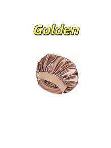 1pcs Silk Sleep Bonnet Set - Satin Hair Wrap For Curly/Natural Hair With Soft Elastic Band (Black & Gold), Gentle Night Cap For Hair Protection & Frizz Control - 彩色 - 查看 11