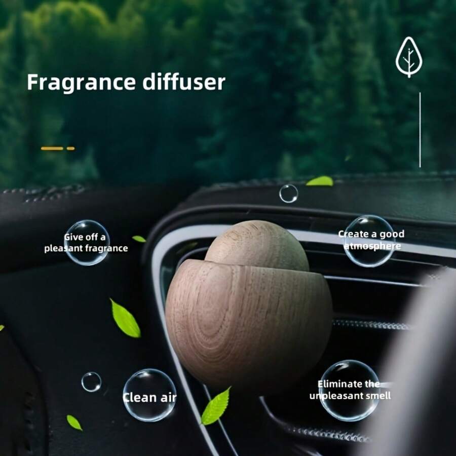 手工木珠车载香薰扩散器，香薰车载扩散器，出风口式车载香薰扩散器，车内香氛精油扩散器（不含香精） - 均碼 - 查看 1
