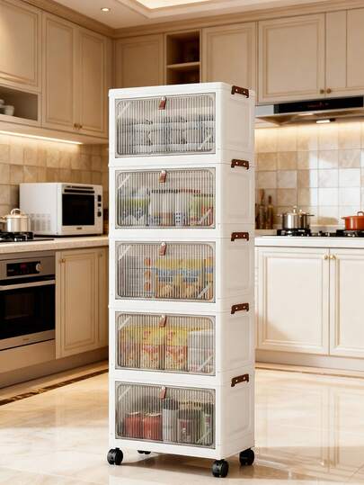 1 Stück (38cm-58cm breit) Standregalsystem für die Küche, Kunststoff-Klapptürenschrank, faltbarer Kleiderorganizer, tragbarer Haushaltsschrank, Spielzeugschrank für Wohnzimmer, Snackorganizer, Weihnachts- & Halloween-Geschenk, Toilettenpapier-Aufbewahrungsbox für das Badezimmer, faltbares Schuhregal für das Schlafzimmer