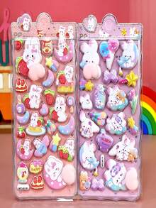 卡通水豚3D立体果冻贴纸，可用于剪贴簿、DIY日记本、文具、手机壳装饰等，可爱又实用，是家居装饰、派对装饰、生日礼物和各种节日礼物的理想之选，时尚又美观。 - 彩色 - 查看 1