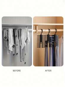 Multifunctional Tie Organizer Rack, Organizer Tidy Gadget, For Tie Scarves Belts, Suitable For Bedroom, Closet, Dorm, Hanger Black, Tie Rack, Storage Shelf, Clothes Hanger, Wardrobe Organizer, Storage And Organization, Home Decor