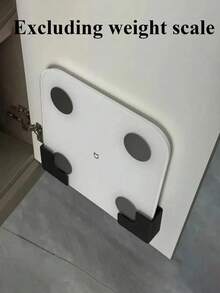 4pcs/2pcs Smart Storage Rack With Electronic Scale - No Drilling Required, Adhesive Backed White Modern Storage Rack For Bathroom And Kitchen Cabinets | Durable Plastic Structure, Space-Saving Design, Upper Shelf Ideal For Small Bathrooms. Bathroom - Multicolor - View 5