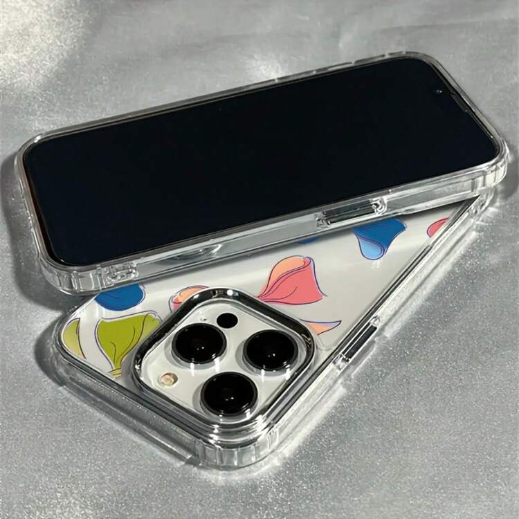 Compatible con iPhone 17, 16, 15, 14, 13, 12, 11 Pro Plus Max, así como con Galaxy, Honor, OPPO, Redmi, Moto, Vivo, Pura 70/70 Pro, Pixel 7, 8 y 9. Esta funda transparente presenta un diseño de lazo colorido, marco de lente y botones galvanizados. Ideal como regalo de cumpleaños, para tu pareja o para ti mismo. - transparente - Añade 5