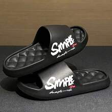 TIKP Men's Fashionable Lightweight Slippers, EVA Comfortable Non-Slip Indoor Slippers, Minimalist New Couples All Season Open Toe Quick Dry Sandals - Black SMPLE - View 3