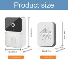 Intelligent Visual Doorbell Camera, Smart Wireless Doorbell, Smart Wireless Doorbell, Doorbell Camera, Two-Way Voice Intercom, 2.4GWi-Fi Connection, USB Charging, Battery-Powered Doorbell That Can Be Connected To A Mobile Phone, Real-Time Application To View The Doordoor Monitoring Wireless Doorbell Camera Is The Ideal Choice - 白色 - 查看 3