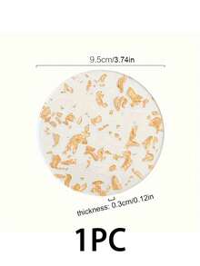 6/3/1个透明亚克力金箔杯垫，耐热杯垫，适用于家庭聚会、餐桌装饰，可用于各种场景，如房间、客厅、餐厅、咖啡馆、户外、家居装饰、房间装饰、节日和派对 - 金色 - 查看 12