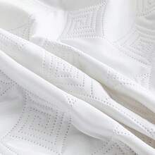 1件迷宫图案绗缝床笠，可机洗 - 白色 - 查看 8