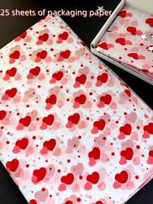 20张心形羊皮纸，心形图案羊皮纸，适用于情人节礼物、手工工艺品、DIY包装、生日、婚礼、花束材料、婚礼包装、各种场合的装饰纸 - 彩色 - 查看 7