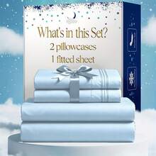 1/ 2/ 3pcs Luxury Hotel-Grade Fitted Sheet Set - 2000TC Ultra Soft & Breathable Microfiber With 14" Deep Pocket, Shrinkage & Fade Resistant, Elegant Deep Pocket For Mattresses, All-Season Easy Care Bedding Gift, Daily Use, Dorms, Guest Rooms. - 淺藍色 - 查看 13