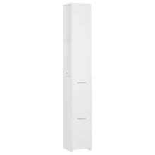 Szafka łazienkowa vidaXL, biała, 25x26,5x170 cm, drewno konstrukcyjne - Brązowy - Zobacz 2