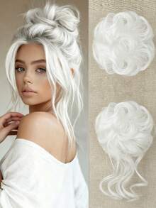 2PCS Messy Bun Hair Piece,Synthetic Heat Resistant For Women's Daily Wear - Multicolor - View 12