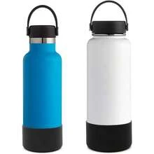 SLAWFlaskars Protective Silicone Boot For 12oz - 40 Oz Hydroflask Water Bottles Anti-Slip Bottom Stanley Sleeve Cover Bumper Black Fits Hydroflask 32 And 40 OZ - 黑色 - 查看 2