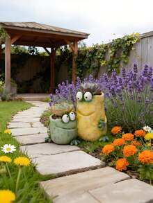 A Set Of Cute Flower Pots, With Adorable And Cheerful Appearance, Suitable For Indoor Placement Or Outdoor Garden Use, A Popular Planter - Multicolor - View 6