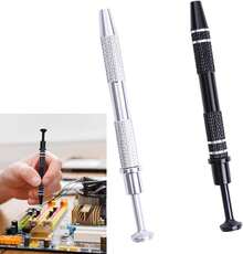 Pinzas para Joyas, 2 Pinzas para joyería, Portaherramientas Herramienta de Recogida de Joyas, Pinzas para Sujetar Catcher Grabber Pinzas Rectas para Hacer Joyas Herramienta con 4 Garras (estilo largo) - estilo corto - Ver 9