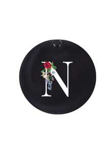 Miroir noir mini pratique coulissant avec impression de fleurs et de lettres A-Z, miroir de maquillage mignon, miroir de maquillage mini portable, miroir à main mini, convient pour un usage quotidien, les voyages et les rassemblements, petit cadeau mignon et amusant - Multicolore - Voir 20